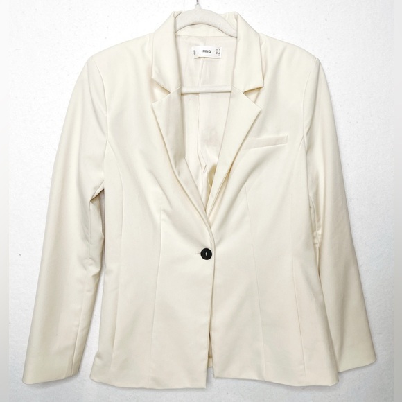 Mango Cream Blazer Size 10 Exclusive Collection - Picture 1 of 7